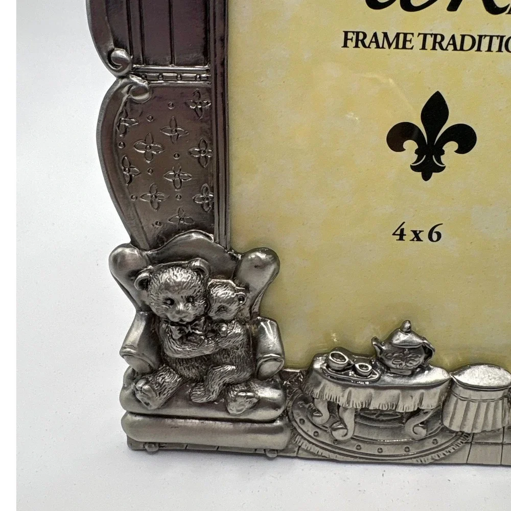 CBK LTD Me & My Big Brother Picture Frame Kids 4x6 Silver Teddy Bear Tea Party